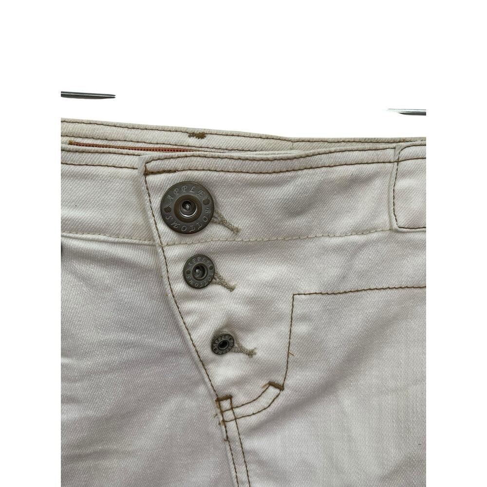 Vintage Y2K Apple Bottom Jeans Mini Skirt Embroidered White Denim Size 7 / 8 - Picture 3 of 12